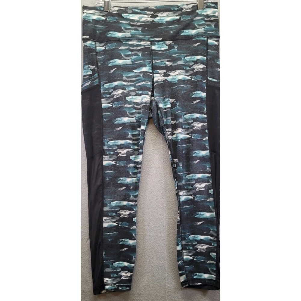 Old Navy‎ Active Women's Size Large Blue Pattern Leggings Airflow Workout